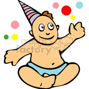 Celebratory Baby with Party Hat