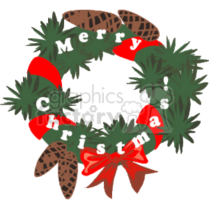 Christmas Wreath Made of Pine Tree and Pinecones