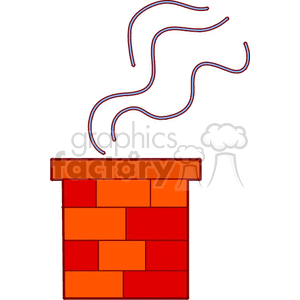 Clipart of a brick chimney with smoke rising, often associated with Christmas and holiday themes.