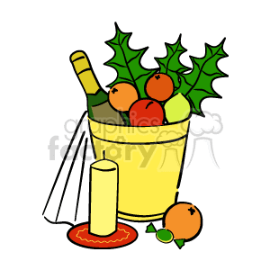 Festive Christmas Celebration Bucket with Candle