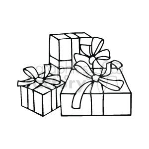 Three Black and White Gift Boxes with Bows 