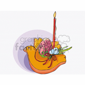 Easter Candle and Egg Decoration