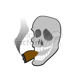 Halloween Skull Smoking Cigar