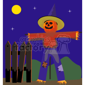 Scarecrow on a full moon night