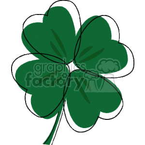 A Green Four Leaf Clover with a Long Stem 