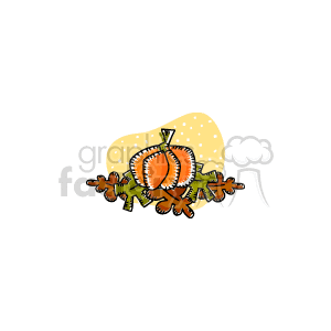 Thanksgiving Pumpkin and Autumn Leaves