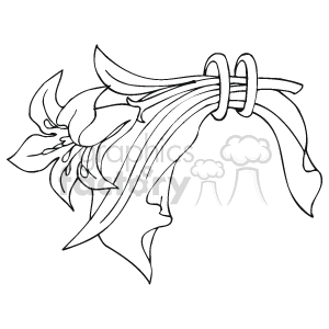   The image appears to be a black and white clipart of an art nouveau style floral motif with flowing lines and a profile silhouette of a person. It does not contain any elements traditionally associated with Valentine