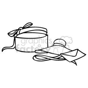   The clipart image depicts a gift box with a lid slightly ajar, tied with a ribbon, and a love letter or card with an envelope nearby. Both elements are traditional symbols associated with Valentine