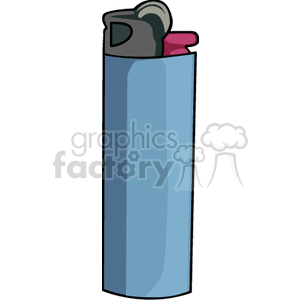 A clipart image of a blue cigarette lighter.