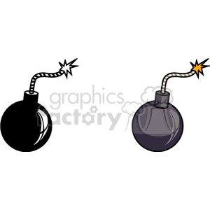 Cartoon Bombs with Burning Wicks