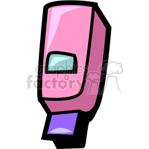 Clipart image of a pink and purple liquid soap dispenser.