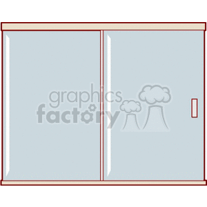 Clipart image of a sliding door closet with a modern design.