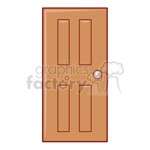 Brown Wooden Door with Four Panels