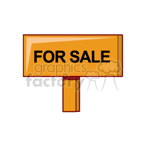 A clipart image of a wooden 'For Sale' sign used in real estate.