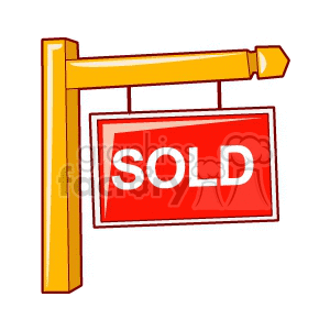 A clipart image of a 'Sold' sign typically used in real estate.