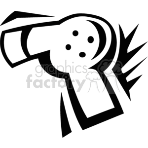 Clipart image of a hairdryer in abstract black and white style.