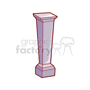 A clipart image of a tall, rectangular pedestal with a slightly flared top.