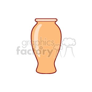 A clipart image of a beige ceramic vase with a simple design and a narrow neck.