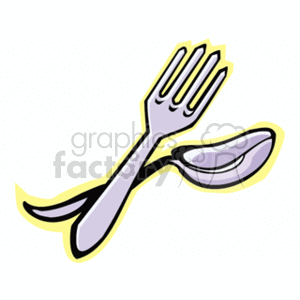 Kitchen Utensils - Fork and Spoon Illustration