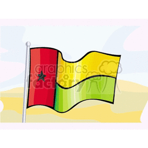The Flag of Guinea-Bissa