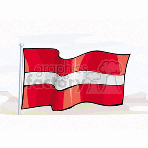 The image shows a stylized illustration of the flag of Latvia. The Latvian flag consists of two horizontal dark red bands at the top and bottom with a lighter white band in the middle.