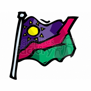 flag of namibia with pole