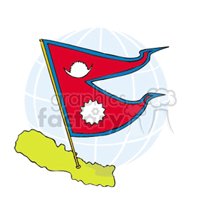 nepal flag and country