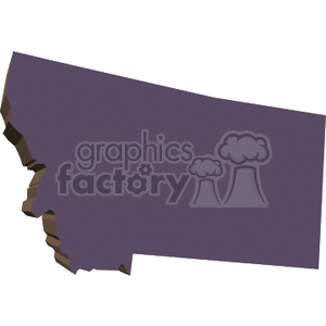 3D clipart of the map of Montana in purple.