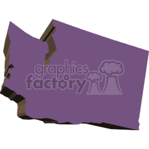   It image is a stylized graphic or clipart of the state of Washington in the United States. The state