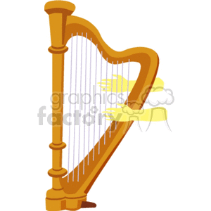 cartoon musical harp