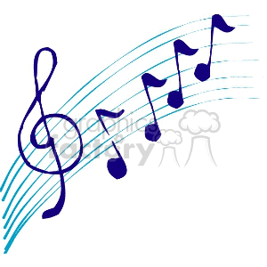 Clipart image of a treble clef with musical notes on a staff.