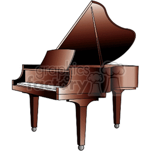 A clipart image of a grand piano.