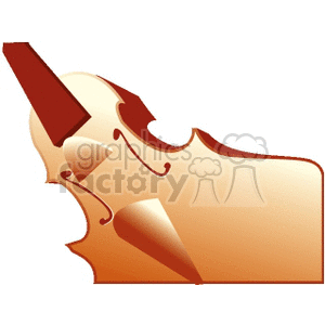 Artistic clipart of a violin highlighting its strings and body.