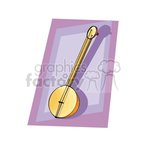 Banjo Illustration on Purple Background