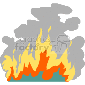 Illustration of Stylized Fire and Smoke