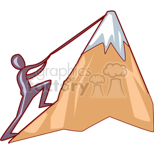 Climber Scaling a Mountain