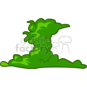 Cartoon Style Green Leafy Bush