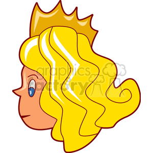 Princess with Blonde Hair and Crown