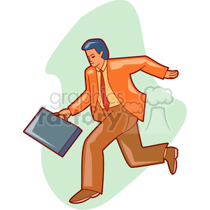 Businessman Running with Briefcase