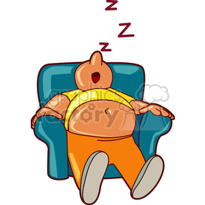 Guy snoring couch potato