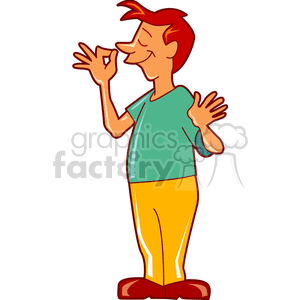 Man Smelling his hand