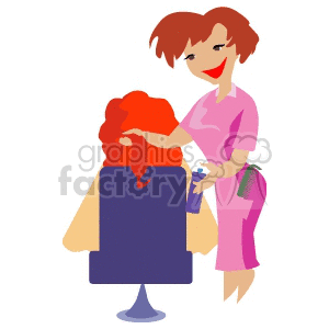 Hairdresser Styling Hair