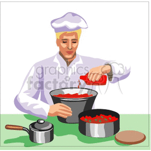 Chef Cooking - Pouring Sauce and Preparing Dish