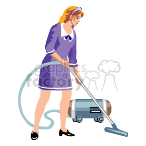 Maid vacuuming