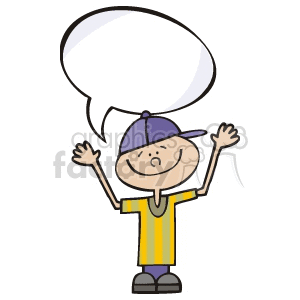 Smiling Boy with Speech Bubble