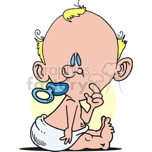 Cute Cartoon Baby with Pacifier