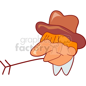 Cartoon Farmer Chewing Straw