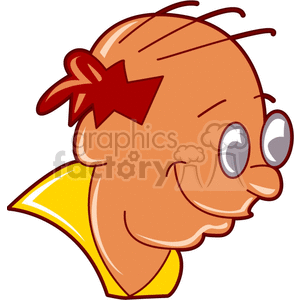 Bald Cartoon Man with Glasses