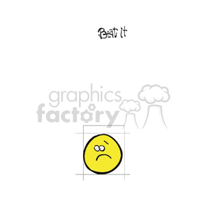 A cartoon-style image of a frowning yellow face with 'Beat It' text above.