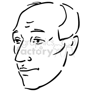   The image is a line drawing or clipart of a male face in profile. It shows a simple outline of the man